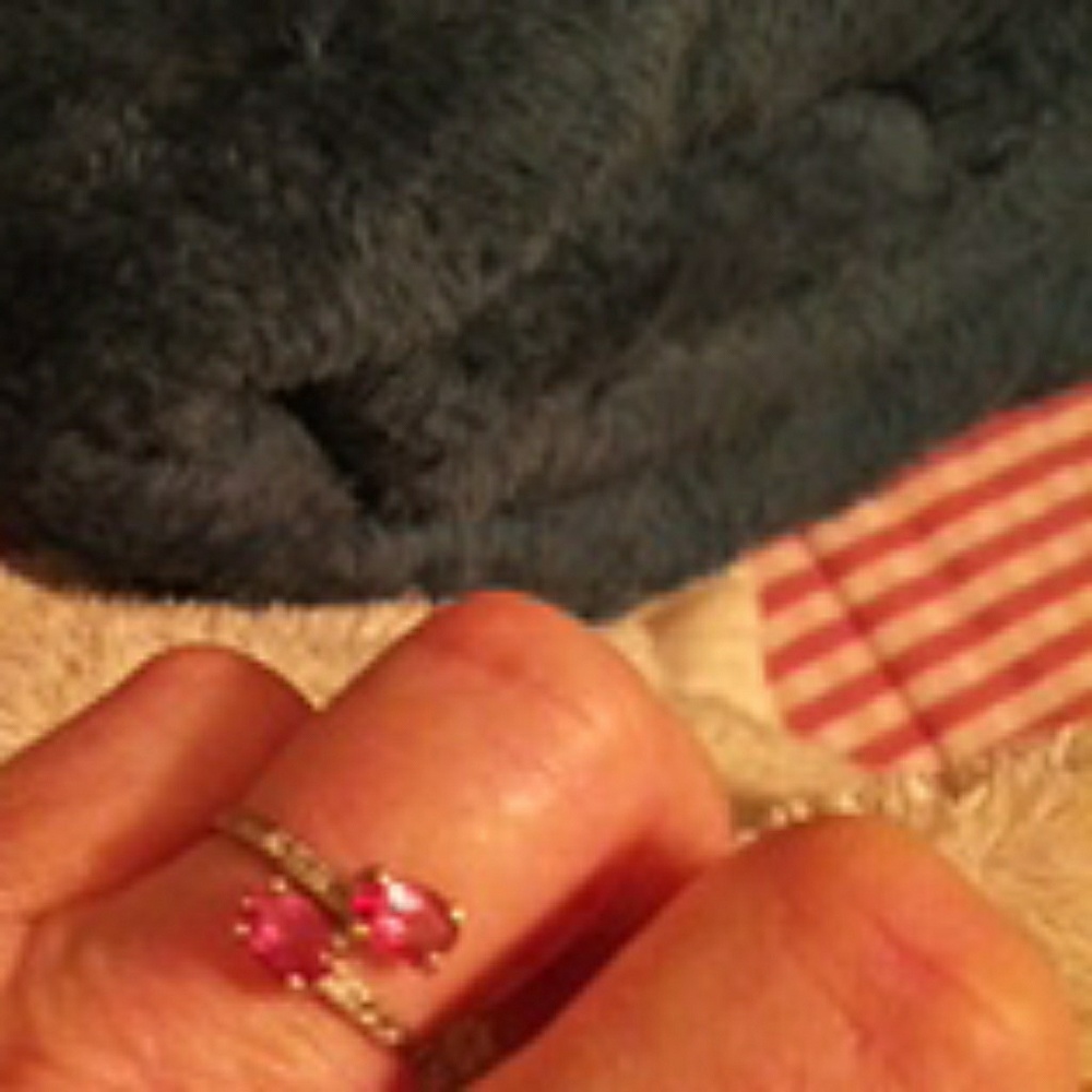 14k white gold pink topaz ring size 71/2